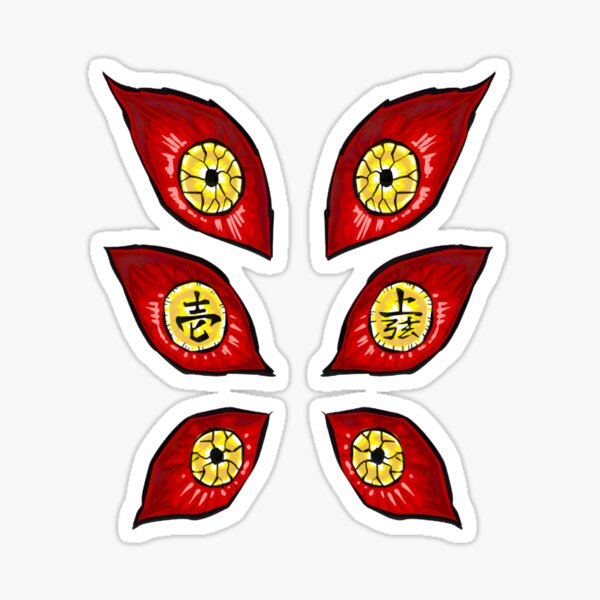 Mystical Crimson Moon Eyes Design Sticker