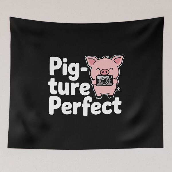 Item preview, Pig-Ture Perfect! Funny Pig Photography Pun designed and sold by PMCreative.