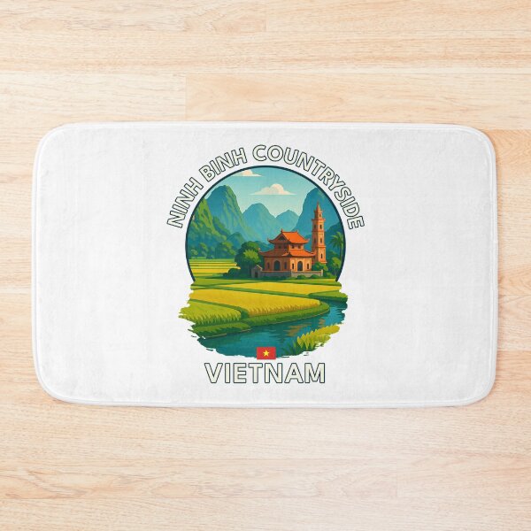 Item preview, Ninh Binh Countryside Vietnam - Iconic Asia Landmark Travel vacation destination souvenir art  designed and sold by inkNext.