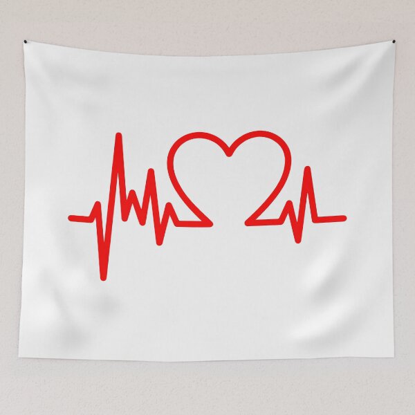 Item preview, Heart-Shaped Pulse Line (Heartbeat EKG Graphic) designed and sold by Markloom.co.
