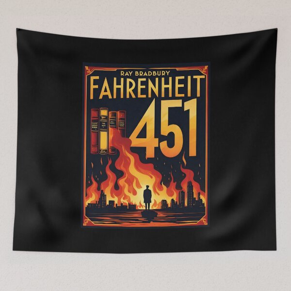 Item preview, An Illustration for Fahrenheit 451 - Ray Bradbury designed and sold by GoodOldVintage.