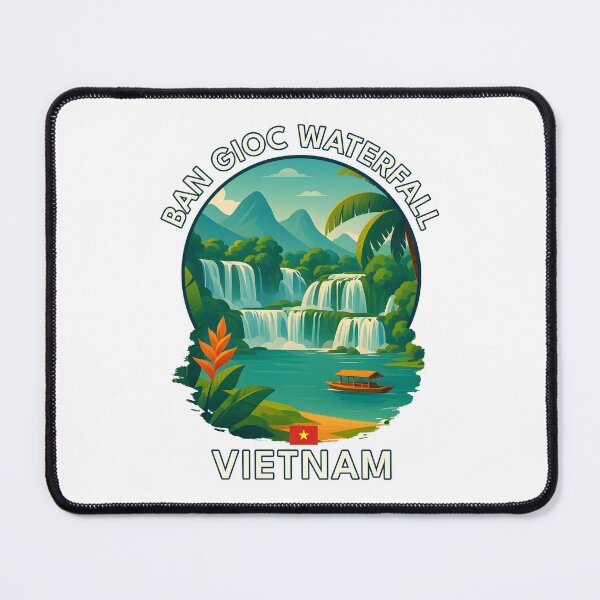 Item preview, Ban Gioc Waterfall Cao Bang Vietnam - Iconic Asia Landmark Travel vacation destination souvenir art designed and sold by inkNext.