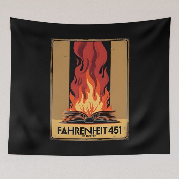 Item preview, An Illustration for Fahrenheit 451 - Ray Bradbury designed and sold by GoodOldVintage.