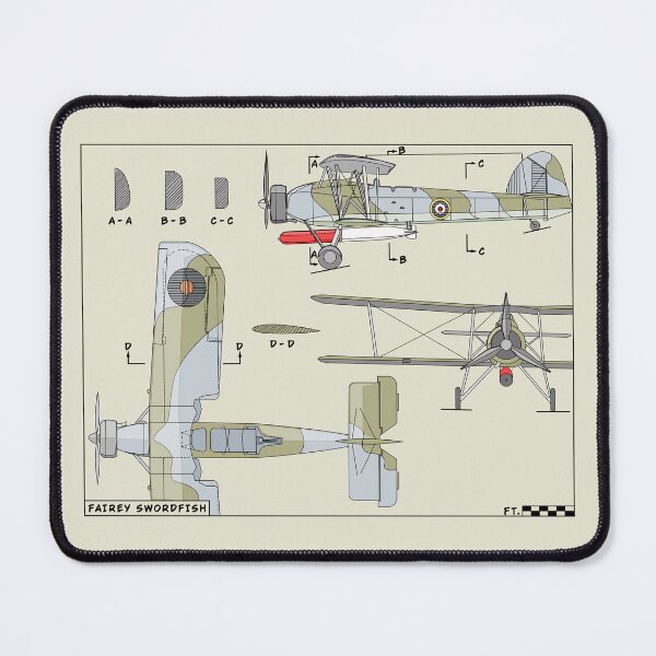 Item preview, Fairey Swordfish WW2 Biplane Torpedo Bomber Color Diagrams designed and sold by MilitaryMart.