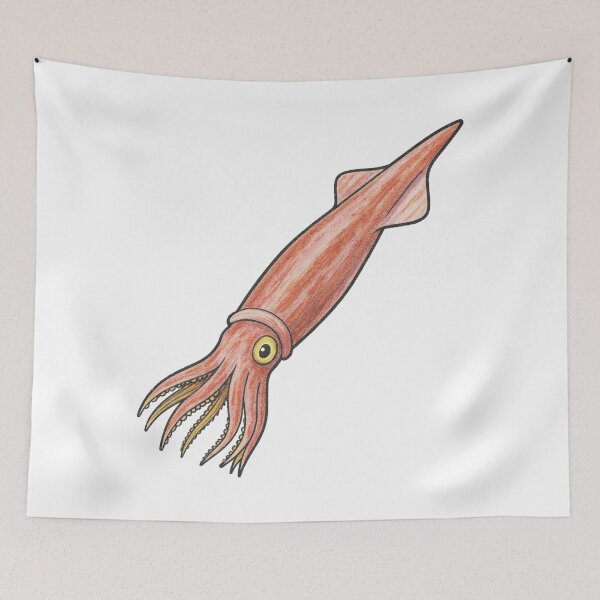 Item preview, Belemnite, Retro Prehistoric Squid Illustration designed and sold by Vendeloc.