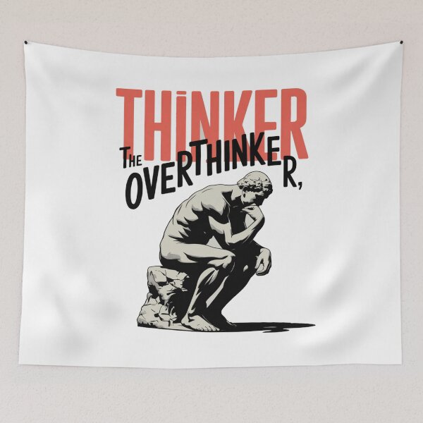 Item preview, Thinker The Overthinker – Funny Overthinking Humor Design designed and sold by martin max.