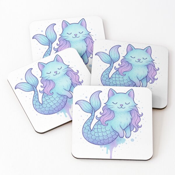 Item preview, Cute Cat Mermaid – Adorable Purrmaid Illustration designed and sold by Neon Nightmare.