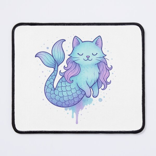 Item preview, Cute Cat Mermaid – Adorable Purrmaid Illustration designed and sold by Neon Nightmare.