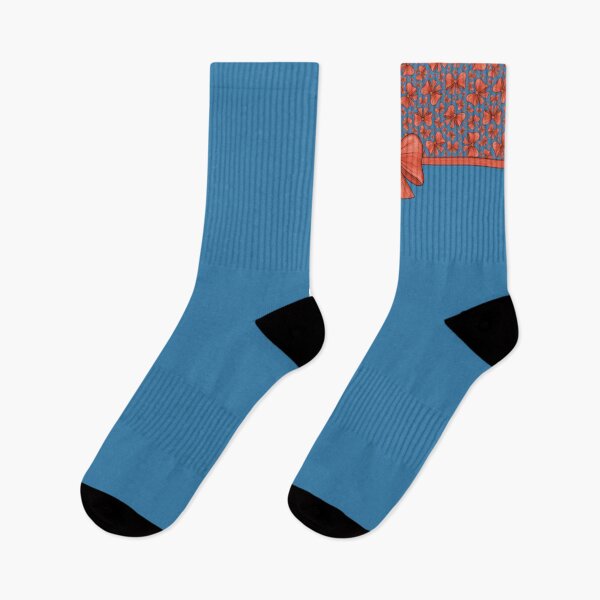 Item preview, Red bow with a ribbon dividing into a blue background with a pattern and without a pattern designed and sold by Cherevan.