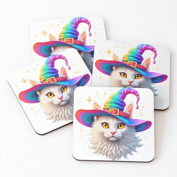 Item preview, A White Cat In a Rainbow Hat 1 designed and sold by Vysionia Media Market.