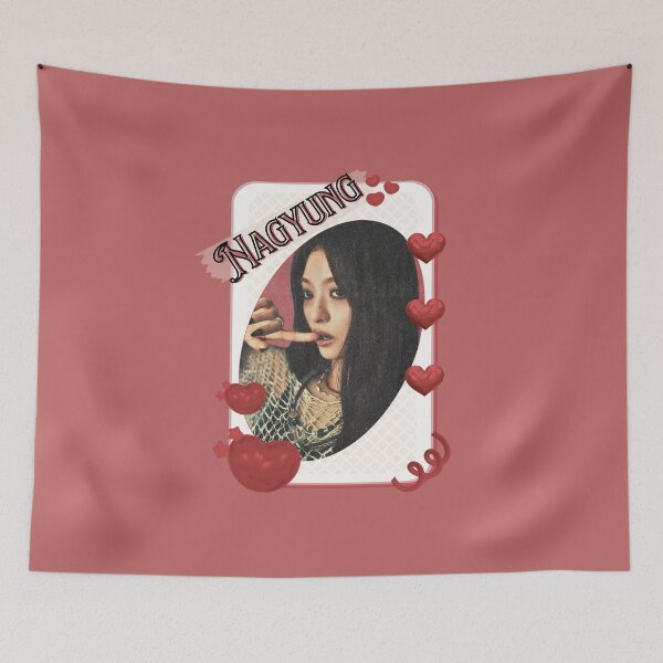 Item preview, Fromis_9 Nagyung Kpop Girl Group Card Red Aesthetic Collage Design designed and sold by AJUNICE STUDIO.