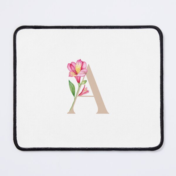 Item preview, Handpainted Botanical Monogram. A for Alstroemeria. Clay Beige designed and sold by calmandcreativeart.