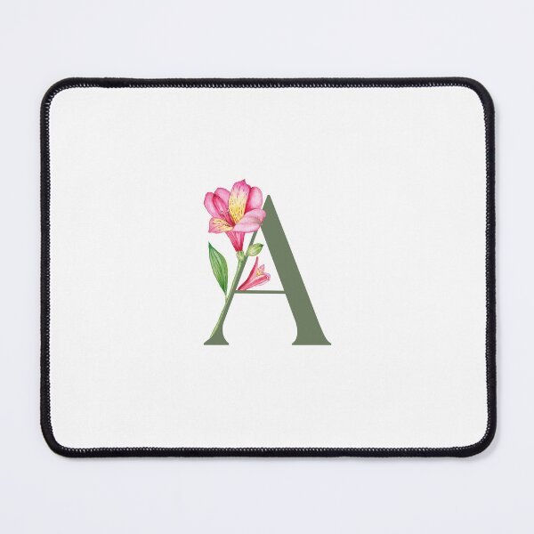 Item preview, Copy of Handpainted Botanical Monogram. A for Alstroemeria. Olive Green designed and sold by calmandcreativeart.