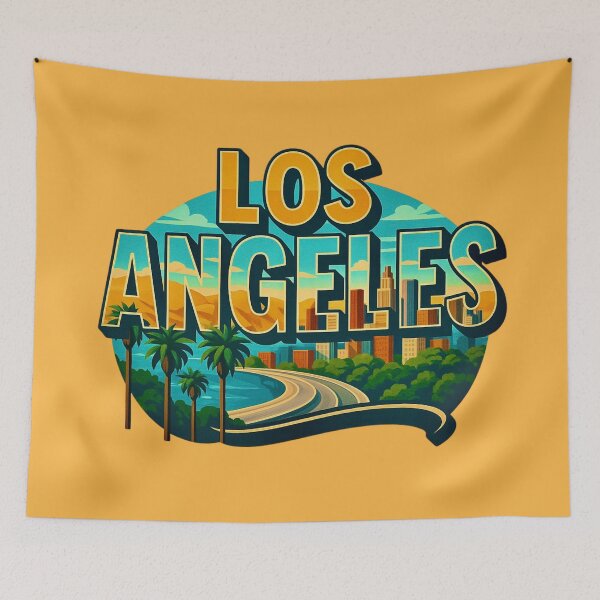 Item preview, Los Angeles Skyline & Palm Trees designed and sold by Myra365Art.