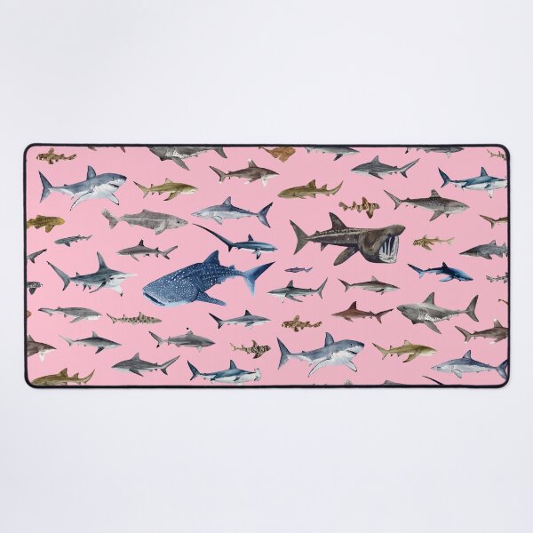 Item preview, SHARKS poster-pink designed and sold by BEATRIZ ABAITUA.