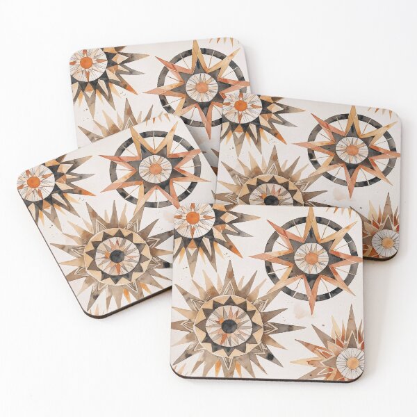 Item preview, Boho Geometric Sun Art Warm Neutral Watercolor designed and sold by Mos Thainique.