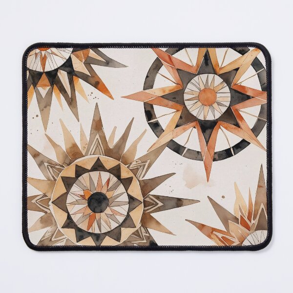 Item preview, Boho Geometric Sun Art Warm Neutral Watercolor designed and sold by Mos Thainique.