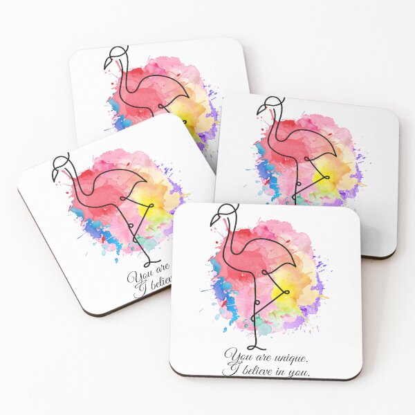 Item preview, Flamingo Line Art Watercolor – Minimalist Color Splash Animal Design designed and sold by TheFlowerreeb.