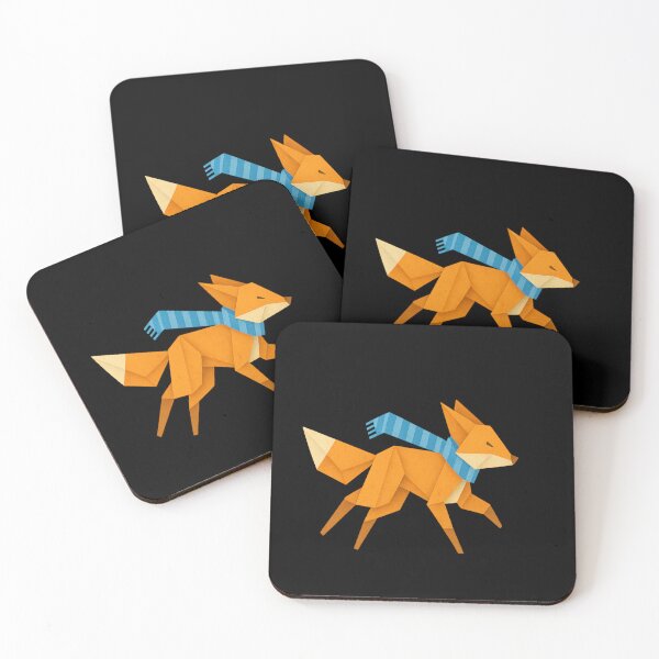 Item preview, Origami Fox Running in the Wind with Blue Scarf designed and sold by S-Dstyle.