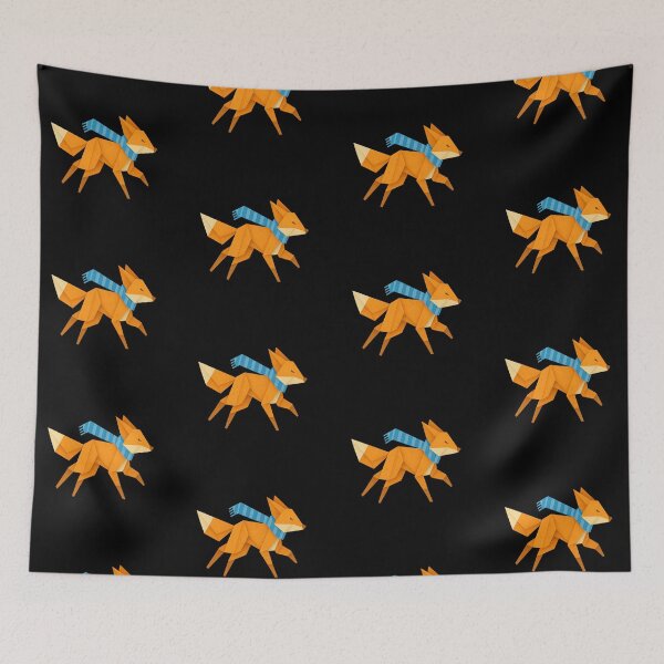 Item preview, Origami Fox Running in the Wind with Blue Scarf designed and sold by S-Dstyle.