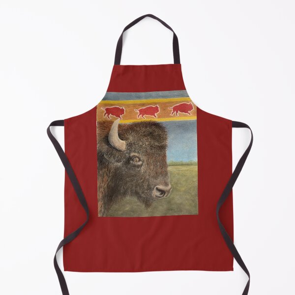 Item preview, Mighty Bison with Cherokee symbol in colored pencil and pastels designed and sold by BirdsandMoreArt.