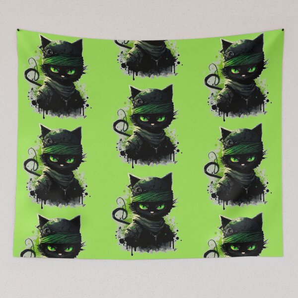 Item preview, Black Cat Ancient NINJA designed and sold by CleverCulture.