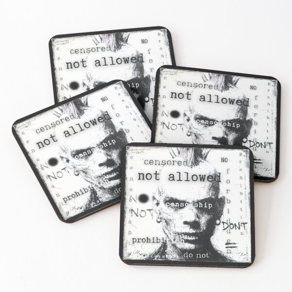 Item preview, Censorship, censored, black and white punk graphics designed and sold by silent-violin.