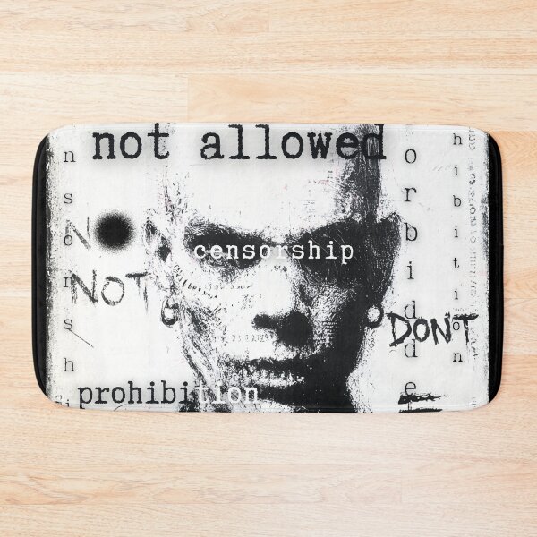 Item preview, Censorship, censored, black and white punk graphics designed and sold by silent-violin.