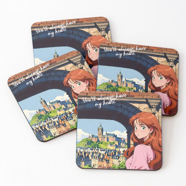 Item preview, Romantic Anime Girl in Edinburgh UK Europe Shoujo Manga Style Love Phrase designed and sold by Kawaii-Sky.