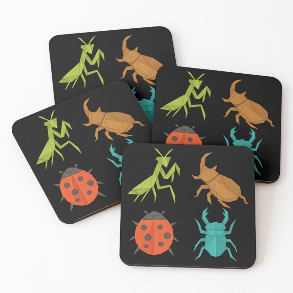 Item preview, Origami Bug Quartet: Praying Mantis, Rhino Beetle, Ladybug, and Stag Beetle designed and sold by S-Dstyle.