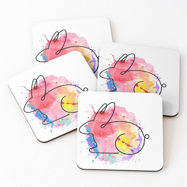 Item preview, Bunny Line Art Watercolor – Minimalist Color Splash Animal Design designed and sold by TheFlowerreeb.