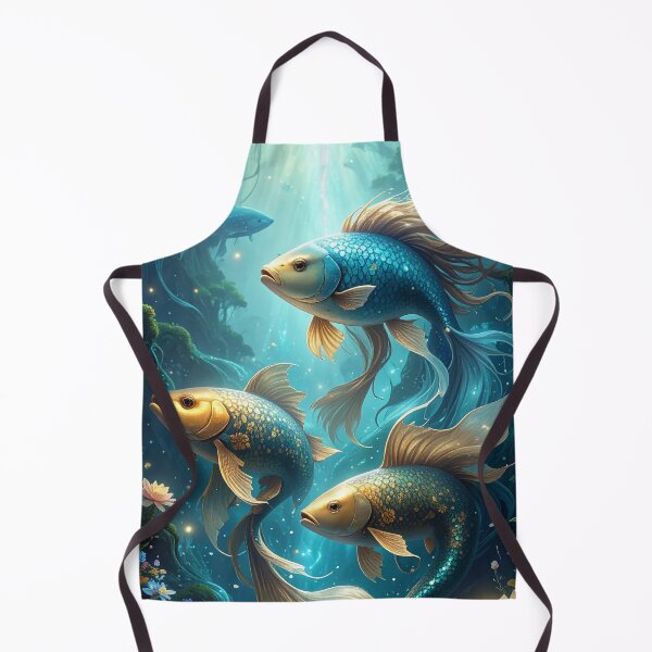 Item preview, Fantasy fish in the sea, gold blue underwater designed and sold by angel-cat-22.