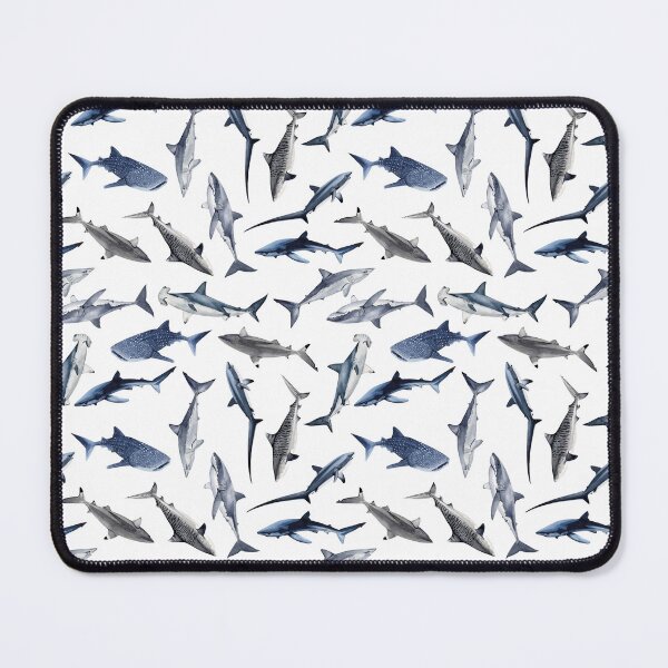 Item preview, SHARKS PATTERN (WHITE) designed and sold by BEATRIZ ABAITUA.
