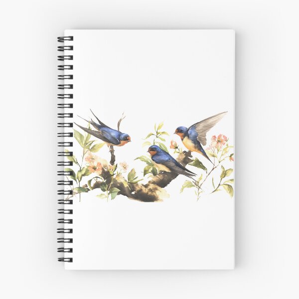 Item preview, Three Miniature Barn Swallows – Vintage Botanical Watercolor designed and sold by Alder and Cedarwood.