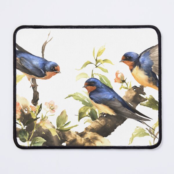 Item preview, Three Miniature Barn Swallows – Vintage Botanical Watercolor designed and sold by Alder and Cedarwood.