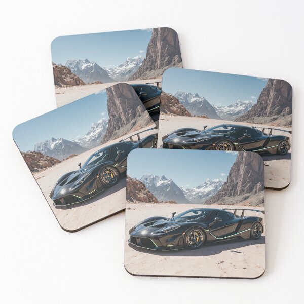 Item preview, Black car with a background of some mountains designed and sold by postercar.