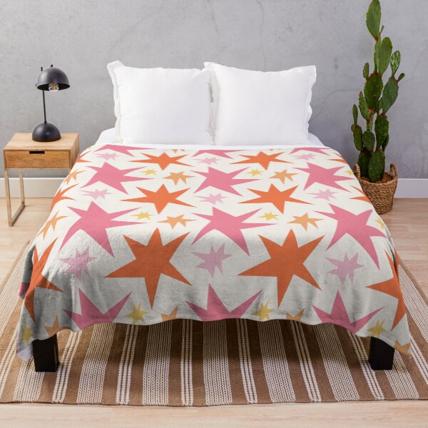 Artikelvorschau, Rosa und orangefarbenes Starburst-Muster – verspielte Geometrie entworfen und verkauft von trajeado14.