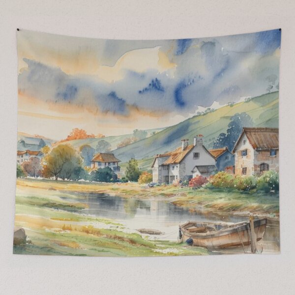 Item preview, Mill at Tuckenhay3(watercolour + AI） designed and sold by artsmeow.