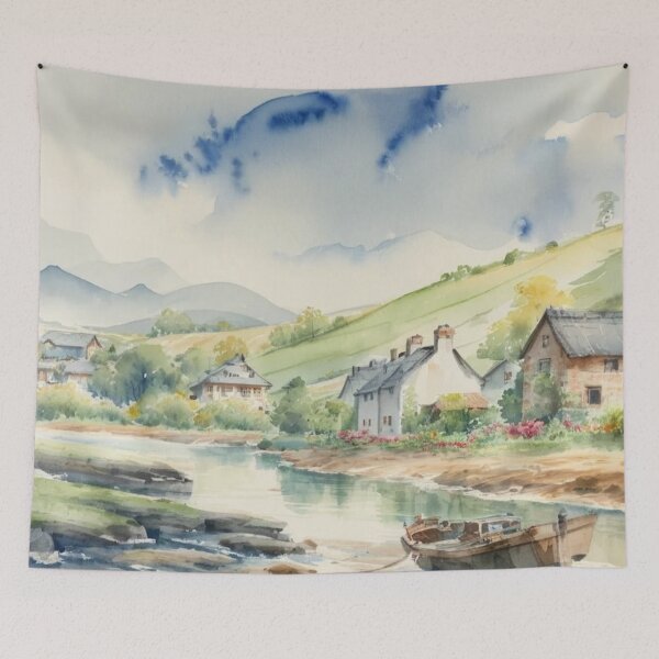 Item preview, Mill at Tuckenhay2(watercolour + AI） designed and sold by artsmeow.