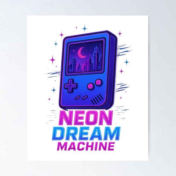 Item preview, Neon Dream Machine – Retro 90s Handheld Console Vaporwave Aesthetic T-Shirt designed and sold by SK- Crazy Designs.