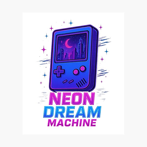 Item preview, Neon Dream Machine – Retro 90s Handheld Console Vaporwave Aesthetic T-Shirt designed and sold by SK- Crazy Designs.