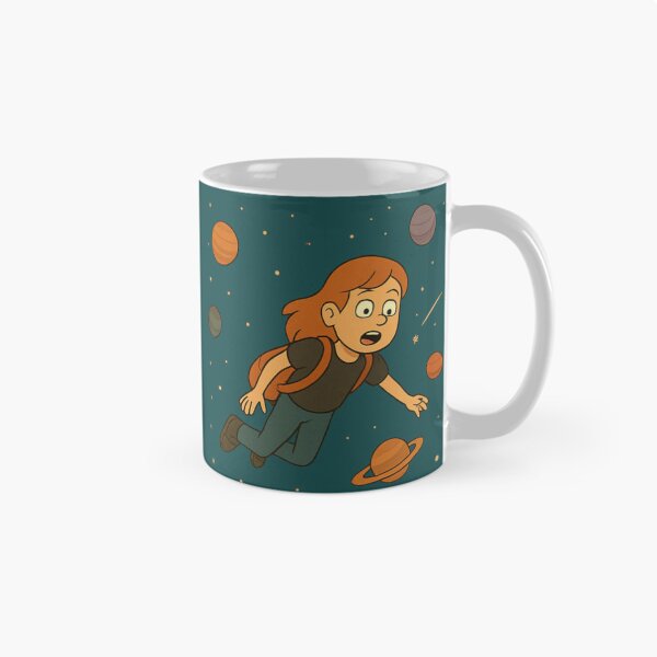 Item preview, Girl Floating in Space – Cute Cartoon Astronaut designed and sold by pixelandpine.