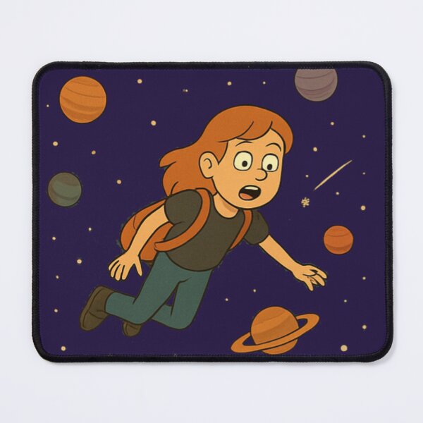 Item preview, Girl Floating in Space – Cute Cartoon Astronaut designed and sold by pixelandpine.