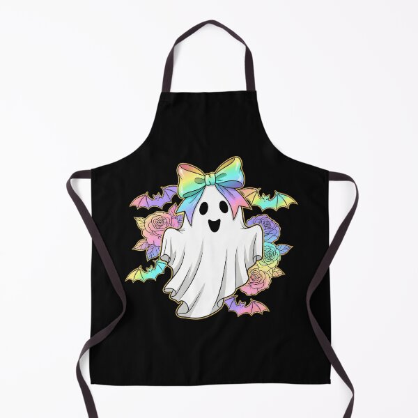 Item preview, Kawaii Ghost with Rainbow Bow – Pastel Halloween Art designed and sold by SeGoArtDesign.