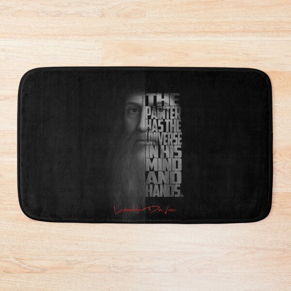Item preview, Leonardo da Vinci – Monochrome Portrait Typography Artwork designed and sold by Enea Kelo.