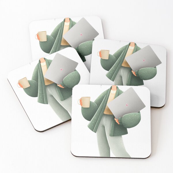 Item preview, Cozy student with coffee and laptop designed and sold by lylange.