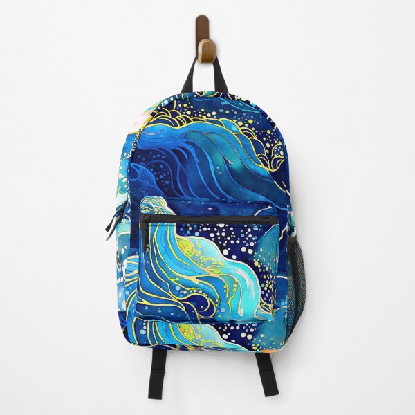 Item preview, Asian-Inspired Blue Ocean Waves Abstract Design Art designed and sold by DEC02.