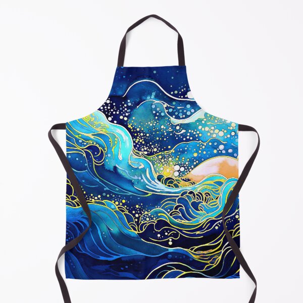 Item preview, Asian-Inspired Blue Ocean Waves Abstract Design Art designed and sold by DEC02.