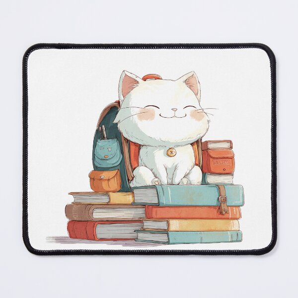 Item preview, Cute school cat with books – Cute school cat with books designed and sold by lylange.