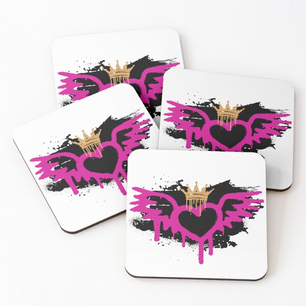 Item preview, Heart with Wings and Golden Crown in Urban Graffiti Style designed and sold by Jen-stuffs.